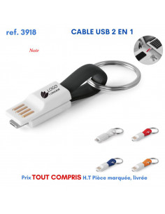 CABLE USB 2 EN 1 REF 3918 3918 CLES USB PUBLICITAIRES  1,33 € 2