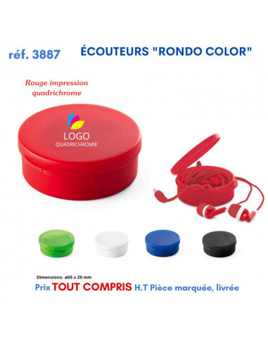 ECOUTEURS RONDO COLOR REF 3887 3887 ECOUTEURS - HAUT PARLEUR  1,74 €