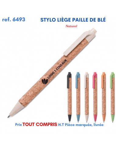 STYLO LIEGE PAILLE DE BLE REF 6493 6493 Stylos plastiques  0,78 €