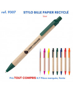 STYLO BILLE CARTON RECYCLE REF 9307 9307 Stylos plastiques  0,72 € 2