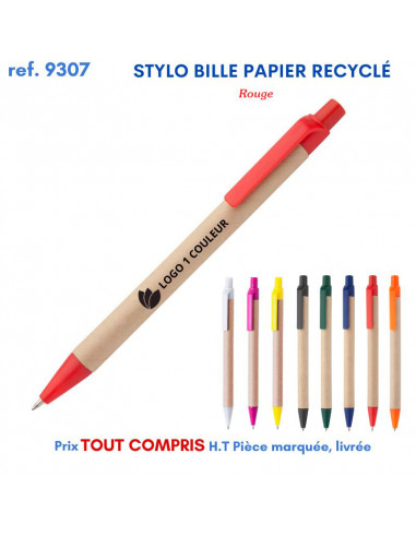 STYLO BILLE CARTON RECYCLE REF 9307 9307 Stylos plastiques  0,72 €