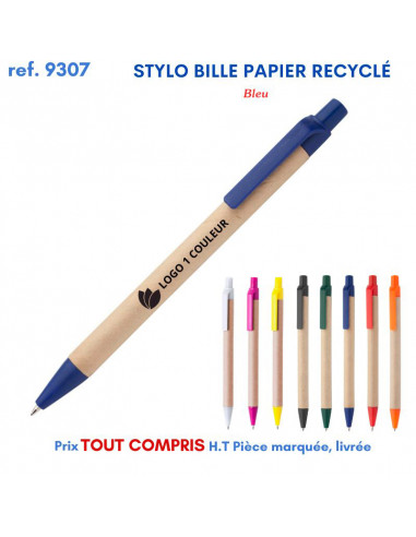 STYLO BILLE CARTON RECYCLE REF 9307 9307 Stylos plastiques  0,72 €