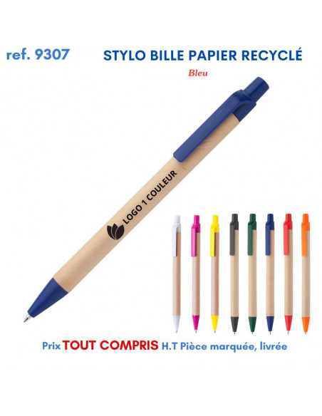 STYLO BILLE CARTON RECYCLE REF 9307 9307 Stylos plastiques  0,72 €