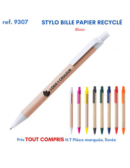 STYLO BILLE CARTON RECYCLE REF 9307 9307 Stylos plastiques  0,72 €