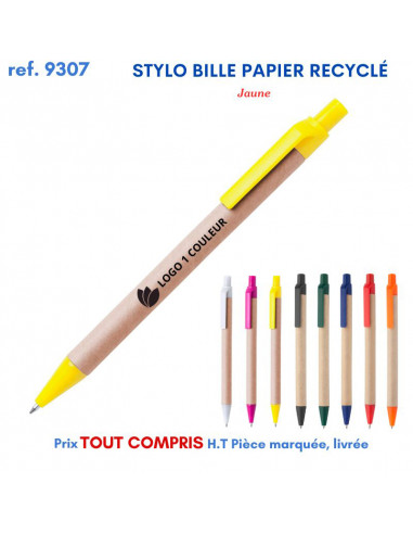 STYLO BILLE CARTON RECYCLE REF 9307 9307 Stylos plastiques  0,72 €