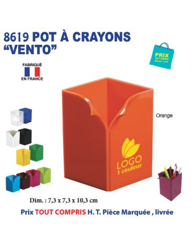 POT A CRAYONS VENTO REF 8619 8619 Pots à crayons publicitaires  5,39 €