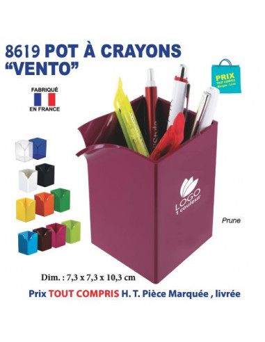 POT A CRAYONS VENTO REF 8619 8619 Pots à crayons publicitaires  5,39 €
