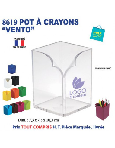 POT A CRAYONS VENTO REF 8619 8619 Pots à crayons publicitaires  5,39 €