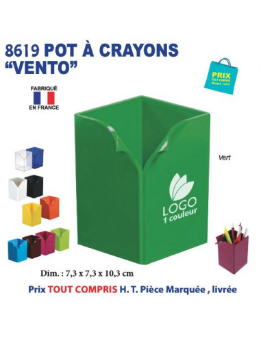 POT A CRAYONS VENTO REF 8619 8619 Pots à crayons publicitaires  5,39 €