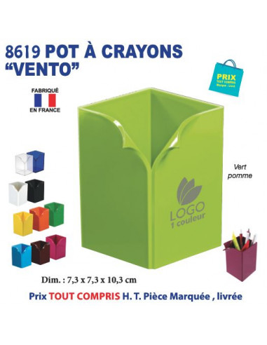 POT A CRAYONS VENTO REF 8619 8619 Pots à crayons publicitaires  5,39 €