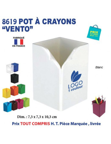 POT A CRAYONS VENTO REF 8619 8619 Pots à crayons publicitaires  5,39 €