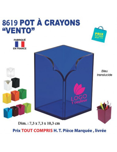 POT A CRAYONS VENTO REF 8619 8619 Pots à crayons publicitaires  5,39 €