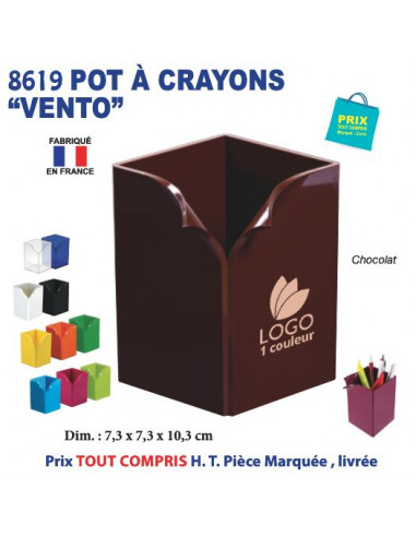 POT A CRAYONS VENTO REF 8619 8619 Pots à crayons publicitaires  5,39 €