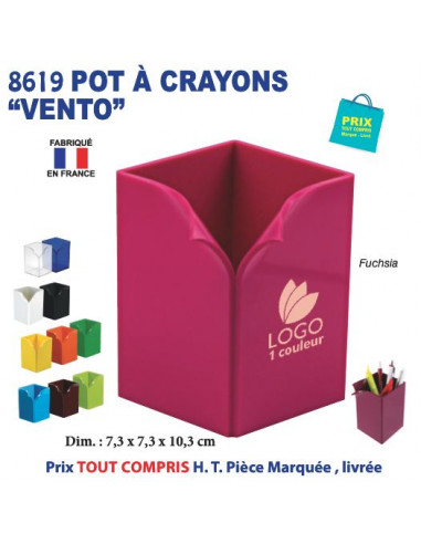 POT A CRAYONS VENTO REF 8619 8619 Pots à crayons publicitaires  5,39 €