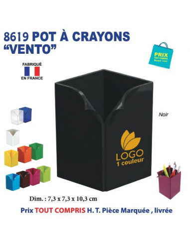 POT A CRAYONS VENTO REF 8619 8619 Pots à crayons publicitaires  5,39 €