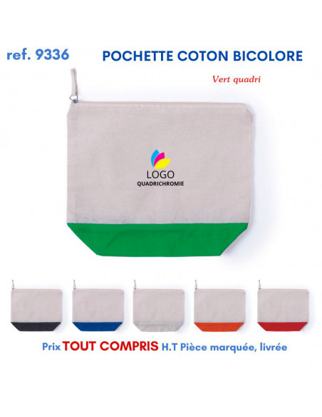 POCHETTE COTON BICOLORE REF 9336 9336 PORTE MONNAIE PUBLICITAIRES  2,46 €