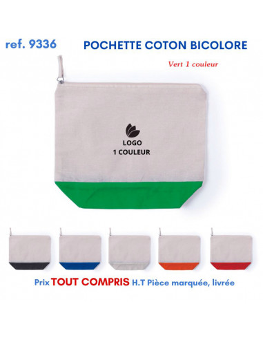 POCHETTE COTON BICOLORE REF 9336 9336 PORTE MONNAIE PUBLICITAIRES  2,46 €