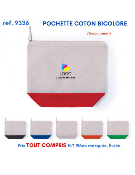 POCHETTE COTON BICOLORE REF 9336 9336 PORTE MONNAIE PUBLICITAIRES  2,46 €