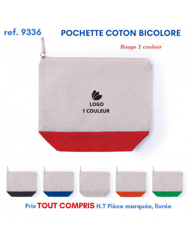 POCHETTE COTON BICOLORE REF 9336 9336 PORTE MONNAIE PUBLICITAIRES  2,46 €