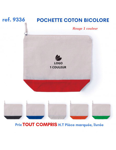 POCHETTE COTON BICOLORE REF 9336 9336 PORTE MONNAIE PUBLICITAIRES  2,46 €