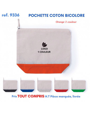 POCHETTE COTON BICOLORE REF 9336 9336 PORTE MONNAIE PUBLICITAIRES  2,46 €