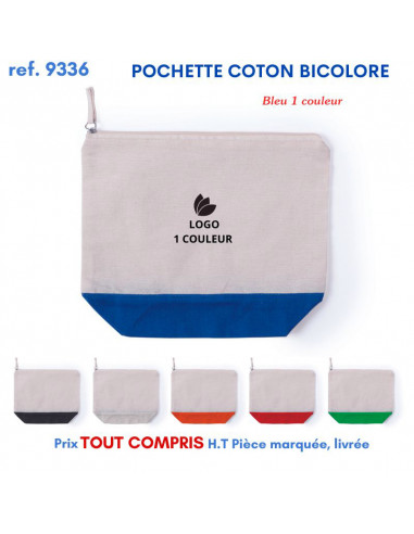 POCHETTE COTON BICOLORE REF 9336 9336 PORTE MONNAIE PUBLICITAIRES  2,46 €