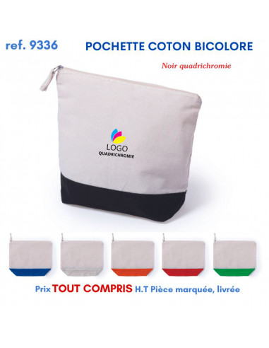 POCHETTE COTON BICOLORE REF 9336 9336 PORTE MONNAIE PUBLICITAIRES  2,46 €