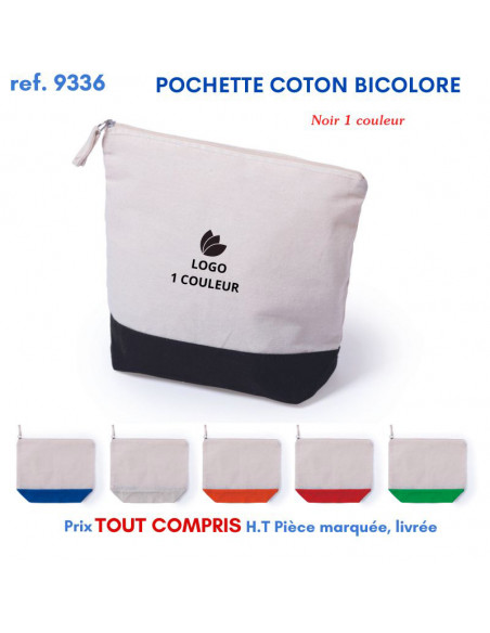 POCHETTE COTON BICOLORE REF 9336 9336 PORTE MONNAIE PUBLICITAIRES  2,46 €
