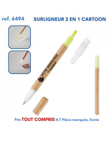 SURLIGNEUR 2 EN 1 CARTOON REF 6494 6494 Surligneur  1,59 €