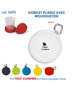 GOBELET PLIABLE AVEC MOUSQUETON REF 5692 5692 GOURDES GOBELETS : OBJETS PUBLICITAIRES  2,36 € 2