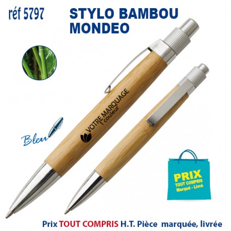 STYLO BAMBOU MONDEO REF 5797 5797 Stylos Bois, carton, recyclé  2,07 €