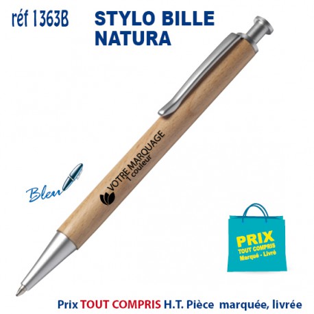 STYLO BILLE NATURA REF 1363B 1363B Stylos Bois, carton, recyclé  2,77 €