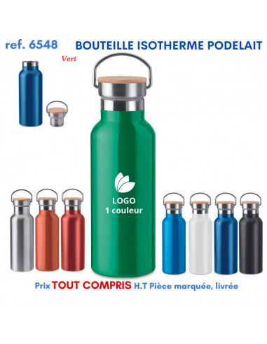 BOUTEILLE ISOTHERME PODELAIT REF 6548 6548 GOURDES GOBELETS : OBJETS PUBLICITAIRES  10,19 €