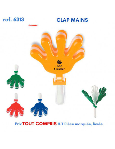 CLAP MAINS REF 6313 6313 SUPPORTERS : OBJETS PUBLICITAIRES  2,04 €