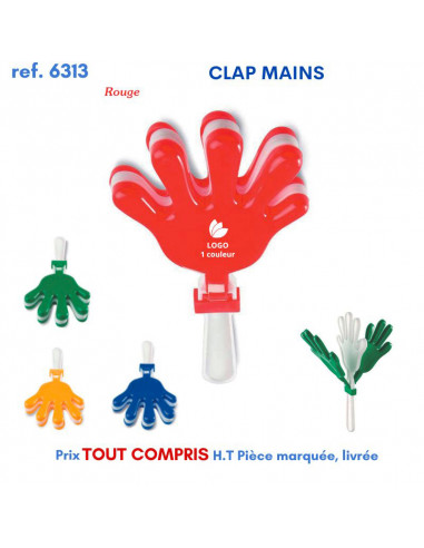 CLAP MAINS REF 6313 6313 SUPPORTERS : OBJETS PUBLICITAIRES  2,04 €