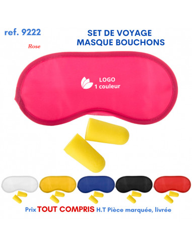 SET DE VOYAGE MASQUE BOUCHONS REF 9222 9222 VOYAGE : OBJET PUBLICITAIRE  1,97 €