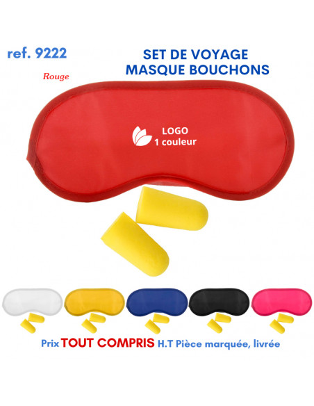 SET DE VOYAGE MASQUE BOUCHONS REF 9222 9222 VOYAGE : OBJET PUBLICITAIRE  1,97 €