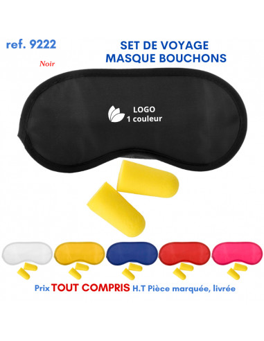 SET DE VOYAGE MASQUE BOUCHONS REF 9222 9222 VOYAGE : OBJET PUBLICITAIRE  1,97 €