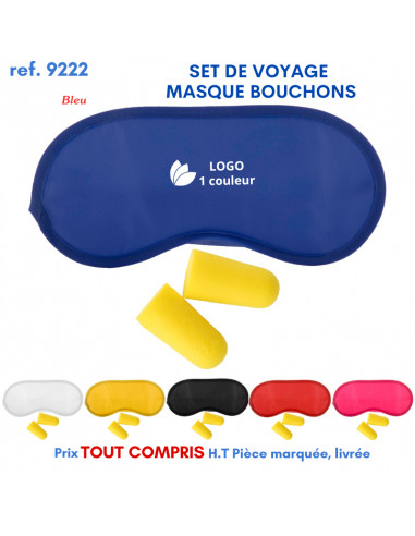 SET DE VOYAGE MASQUE BOUCHONS REF 9222 9222 VOYAGE : OBJET PUBLICITAIRE  1,97 €