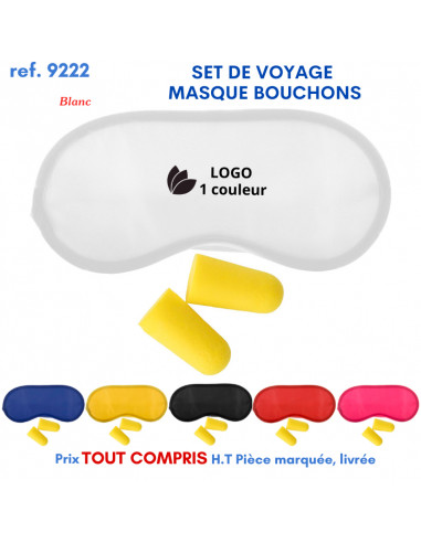 SET DE VOYAGE MASQUE BOUCHONS REF 9222 9222 VOYAGE : OBJET PUBLICITAIRE  1,97 €