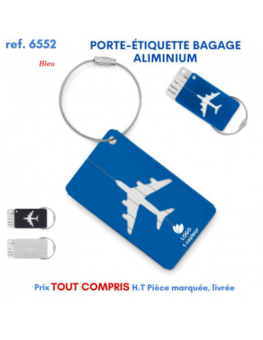 PORTE ETIQUETTE BAGAGE ALUMINIUM REF 6552 6552 POCHETTE - PORTE ETIQUETTE BAGAGE  1,39 €