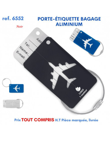 PORTE ETIQUETTE BAGAGE ALUMINIUM REF 6552 6552 POCHETTE - PORTE ETIQUETTE BAGAGE  1,39 €