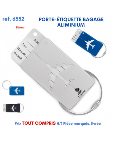 PORTE ETIQUETTE BAGAGE ALUMINIUM REF 6552 6552 POCHETTE - PORTE ETIQUETTE BAGAGE  1,39 €