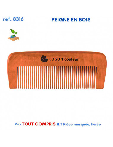 PEIGNE EN BOIS REF 8316 8316 DIVERS : BROSSES - PEIGNES - VAPORISATEURS  0,69 €