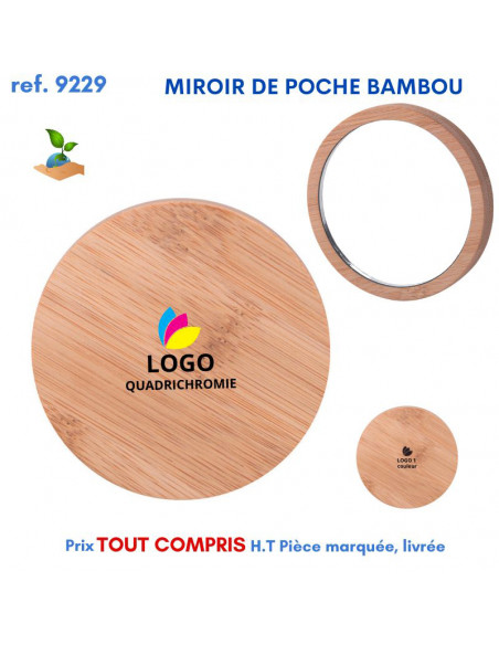 MIROIR DE POCHE BAMBOU REF 9229 9229 MIROIRS  2,60 €