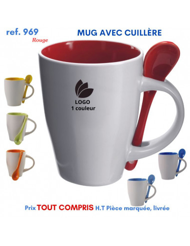 MUG AVEC CUILLERE REF 969 969 MUGS GOBELETS PUBLICITAIRES PERSONNALISES  6,08 €