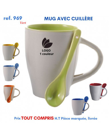 MUG AVEC CUILLERE REF 969 969 MUGS GOBELETS PUBLICITAIRES PERSONNALISES  6,08 €