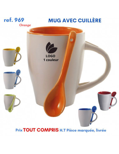 MUG AVEC CUILLERE REF 969 969 MUGS GOBELETS PUBLICITAIRES PERSONNALISES  6,08 €