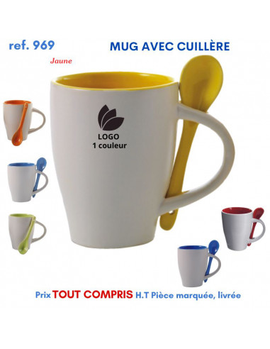 MUG AVEC CUILLERE REF 969 969 MUGS GOBELETS PUBLICITAIRES PERSONNALISES  6,08 €