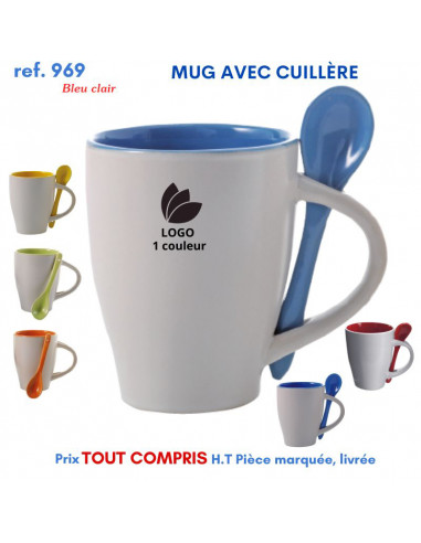 MUG AVEC CUILLERE REF 969 969 MUGS GOBELETS PUBLICITAIRES PERSONNALISES  6,08 €